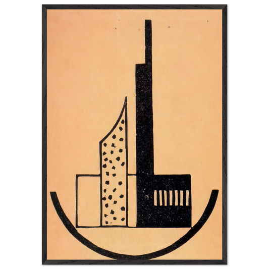 The storm - Laszlo Moholy-Nagy 70x100 cm / 28x40 inches Framed Art Print – Black Wooden Frame