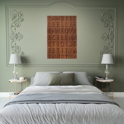 EMME I ELLE 1970 - Alighiero Boetti Brushed Aluminum Print - 70x100 cm / 28x40 inches | Alighiero Boetti Aluminum Print | Alighiero Boetti Prints