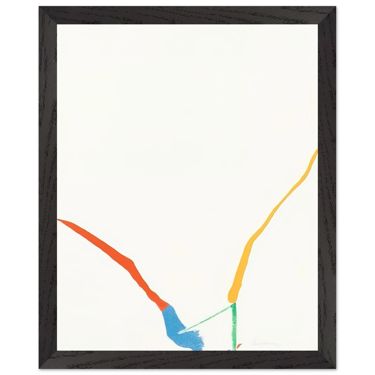 Helen Frankenthaler - What Red Lines Can Do - 1970 Wall art - 30x30 cm / 12x12 inches - Premium Wooden Framed Poster With Fine Art Paper-canvas - White frame