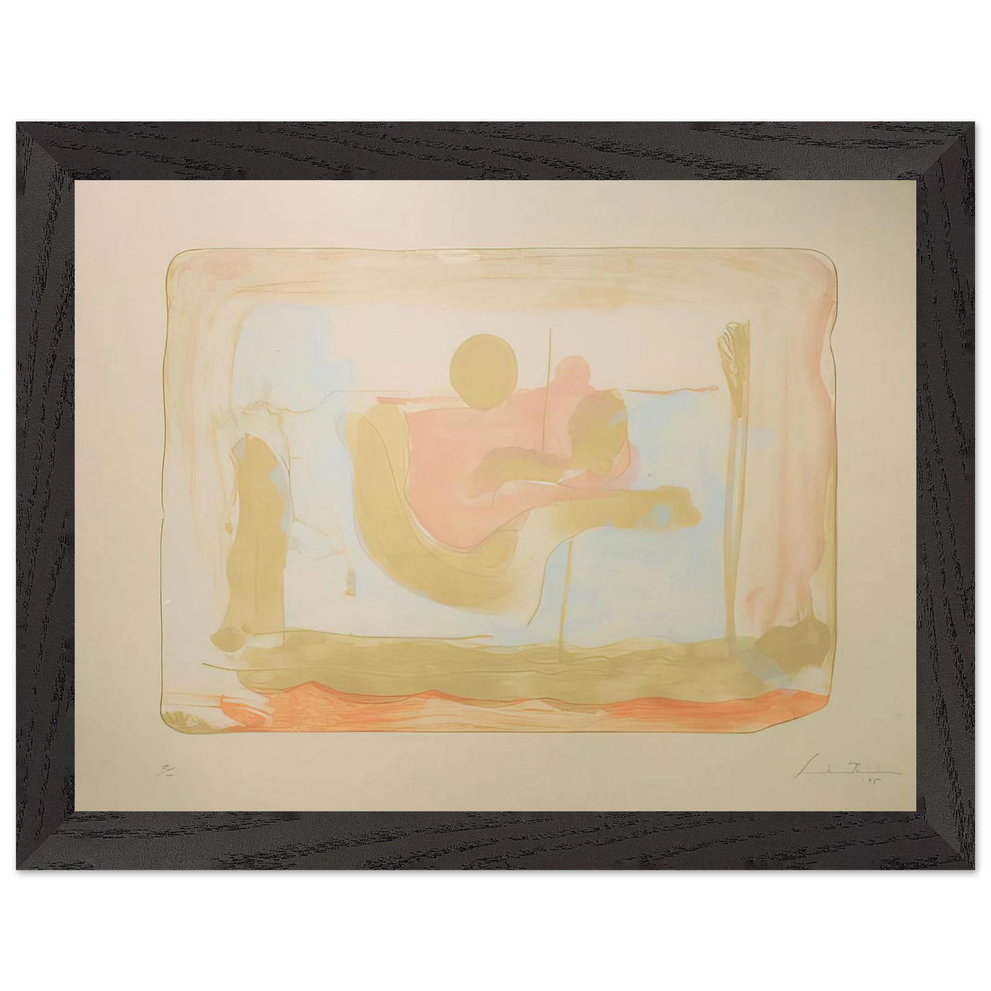 Helen Frankenthaler - Reflections I - 1995 Wall art - A3 (29.7 x 42  cm) - Premium Wooden Framed Poster With Fine Art Paper-canvas - Wood frame