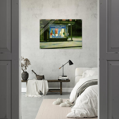Drug Store - Edward Hopper Acrylic Print - 70x100 cm / 28x40″ inches | Edward Hopper Wall Art | Edward Hopper Prints