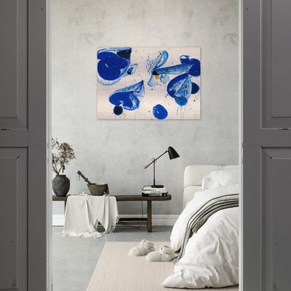 Untitled  Blue Balls from Cross #9  - Sam Francis Brushed Aluminum Print - 70x100 cm / 28x40 inches | Sam Francis Aluminum Print | Sam Francis Prints