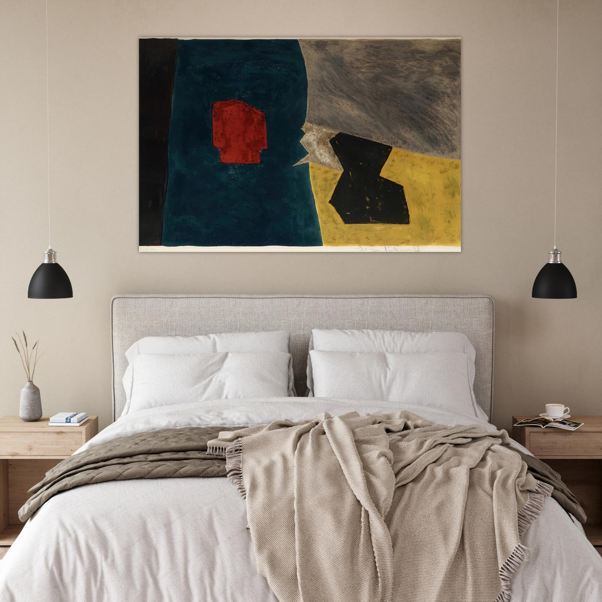 Composition bleue, jaune et grise - 1958 - Serge Poliakoff Art Prints - 100x150 cm / 40x60″ inches | Serge Poliakoff Poster | Serge Poliakoff Prints