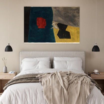 Composition bleue, jaune et grise - 1958 - Serge Poliakoff Art Prints - 100x150 cm / 40x60″ inches | Serge Poliakoff Poster | Serge Poliakoff Prints