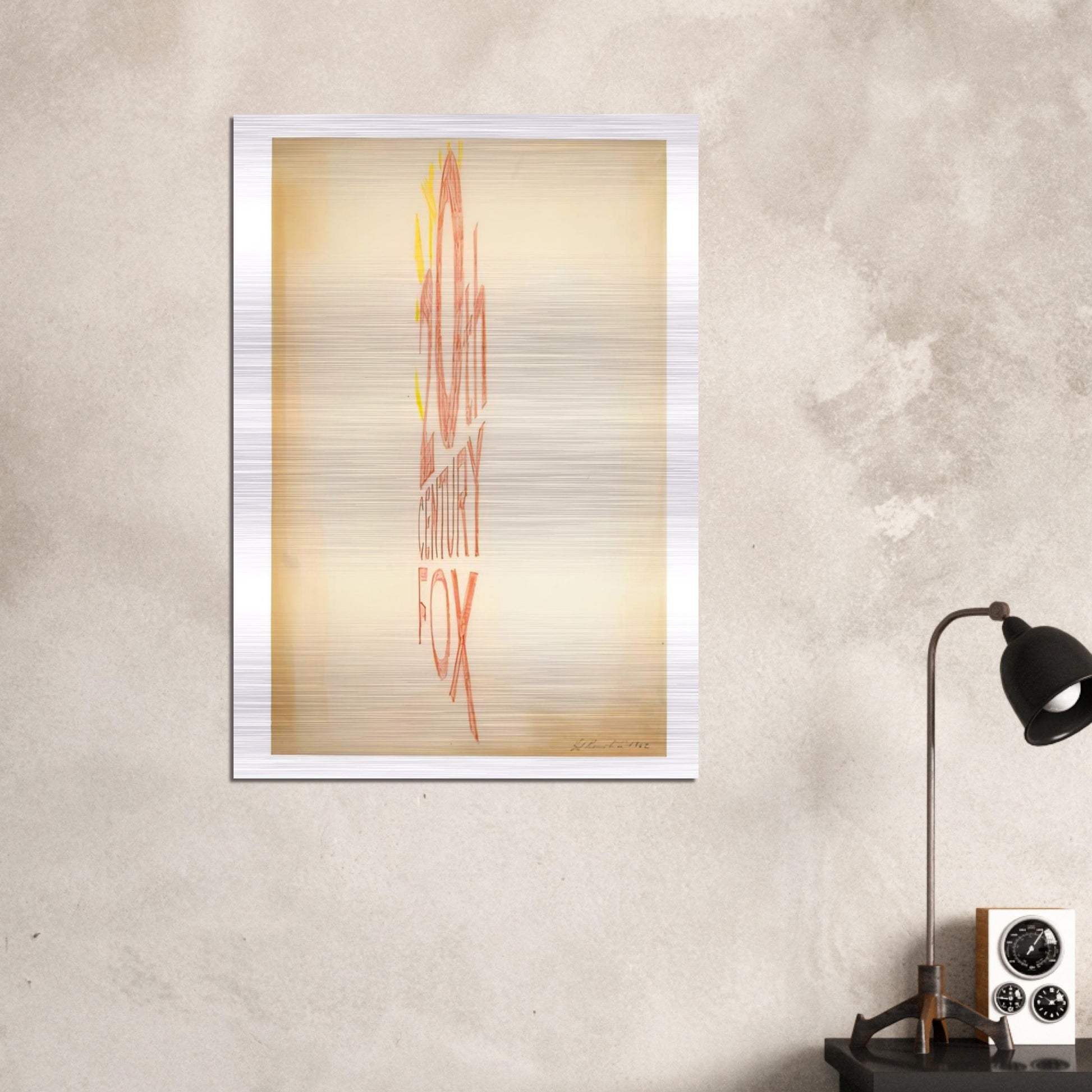 ANGLE STUDY LARGE TRADEMARK 1962 - Edward Ruscha Brushed Aluminum Print - 70x100 cm / 28x40 inches | Edward Ruscha Aluminum Print | Edward Ruscha Prints