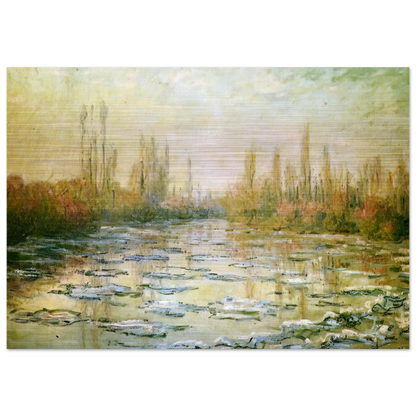 The Ice Floes - claude monet Brushed Aluminum Print - 70x100 cm / 28x40 inches | claude monet Aluminum Print | claude monet Prints