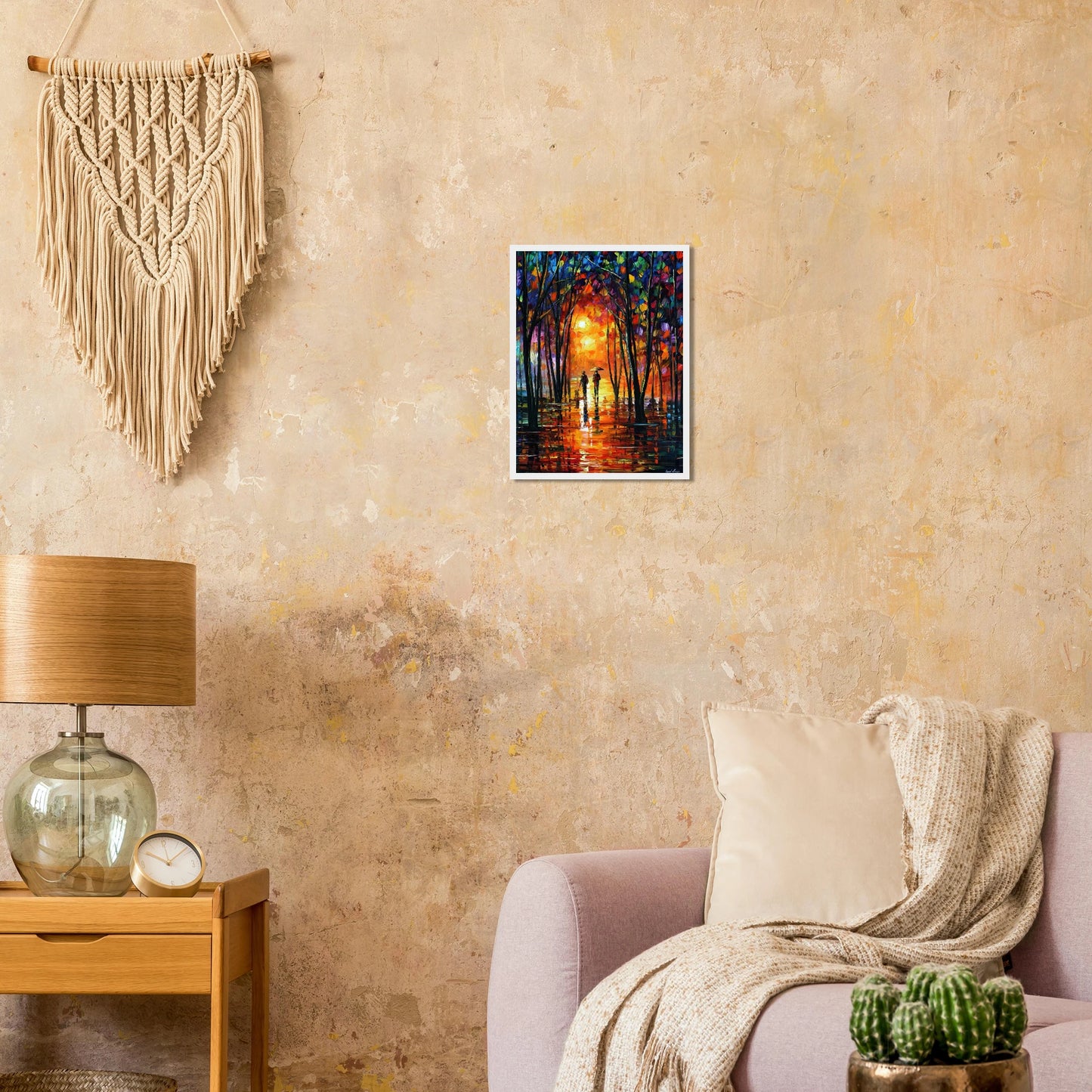 Leonid Afremov Wooden Framed Print - 18x24 inches / 45x60 cm - Dark wood frame-canvas
