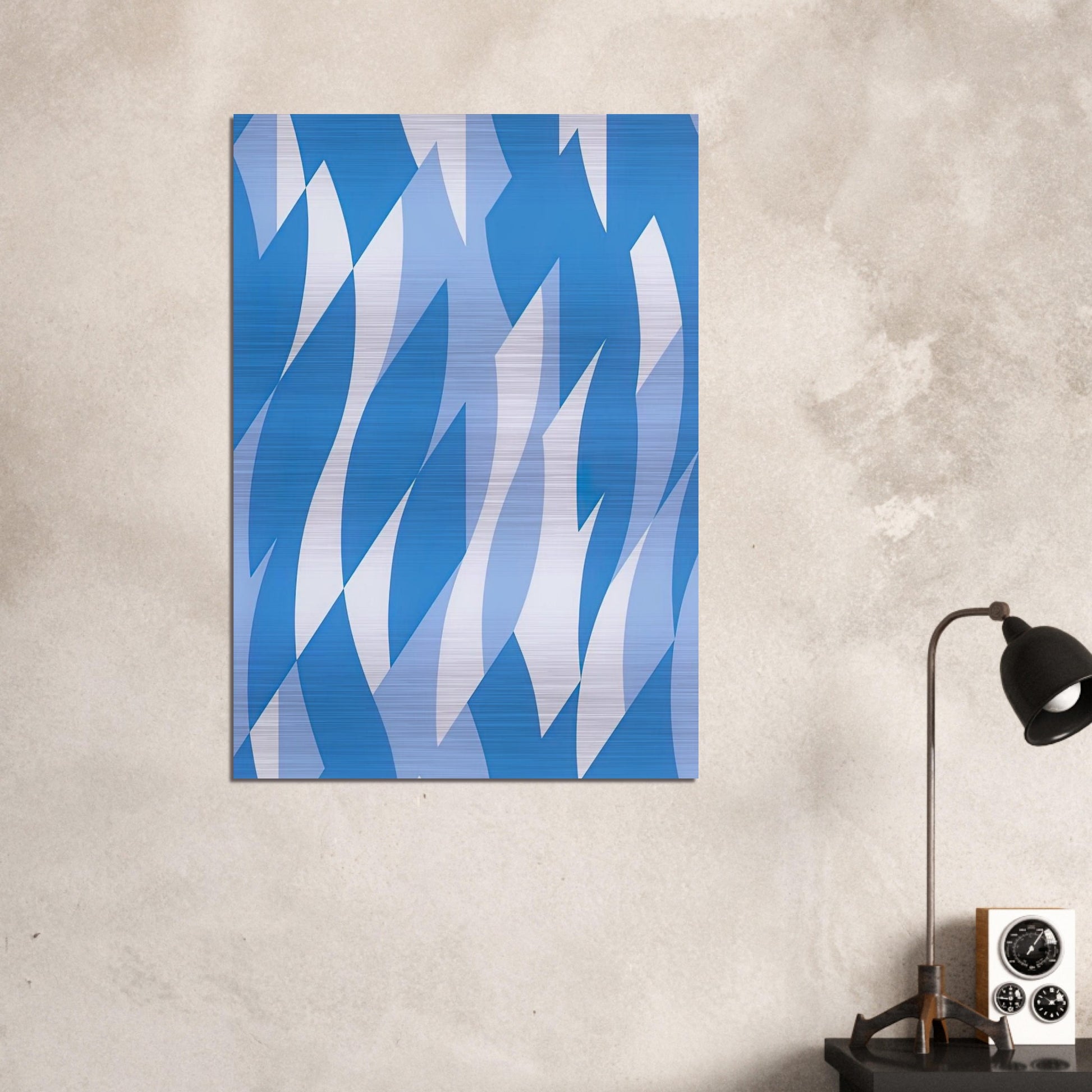 TWO BLUES 2003 - Bridget Riley Brushed Aluminum Print - 70x100 cm / 28x40 inches | Bridget Riley Aluminum Print | Bridget Riley Prints