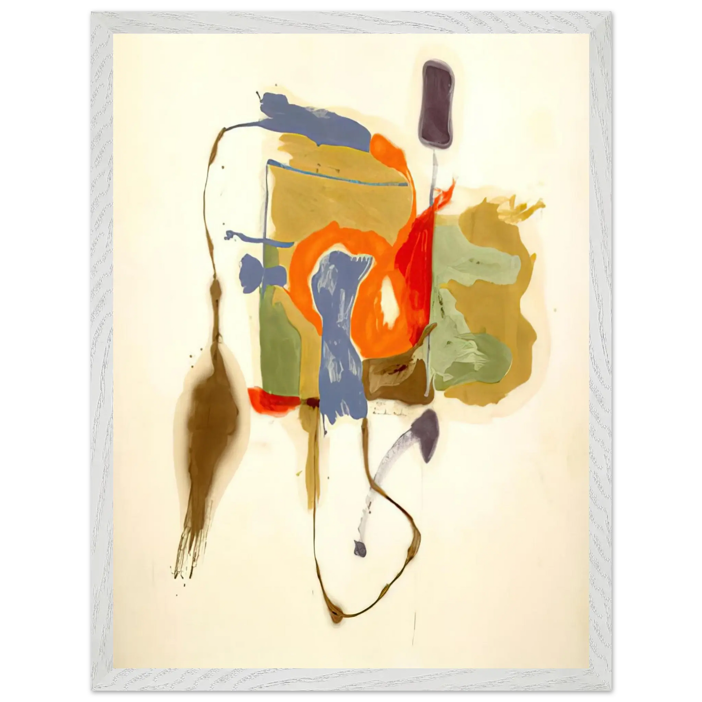 Helen Frankenthaler - Blue Form in a Scene - 1961 Wall art - A2 (42 x 59.4  cm) - Premium Wooden Framed Poster With Fine Art Paper - White frame
