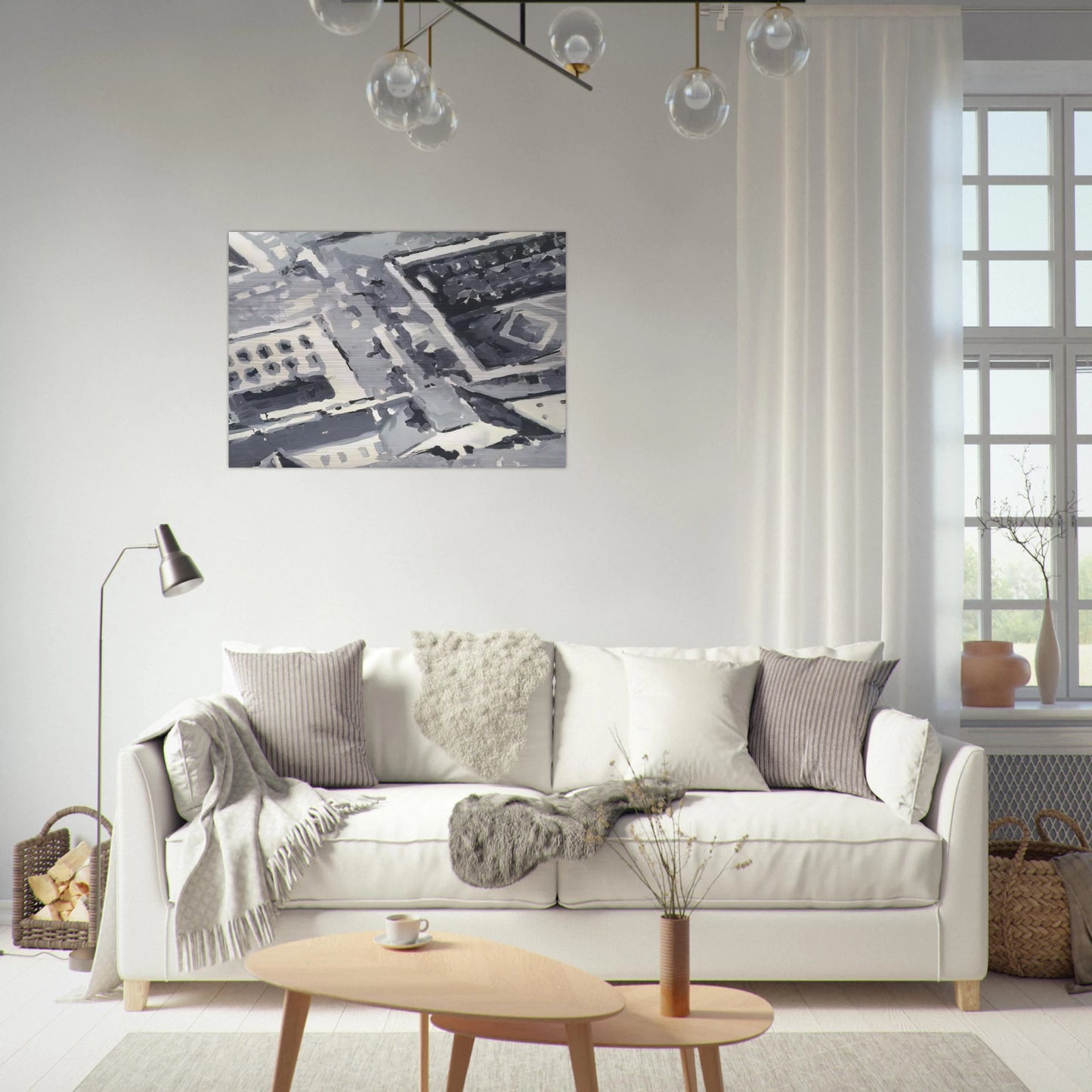 TOWNSCAPE M1 1968 - Gerhard Richter Brushed Aluminum Print - 70x100 cm / 28x40 inches | Gerhard Richter Aluminum Print | Gerhard Richter Prints