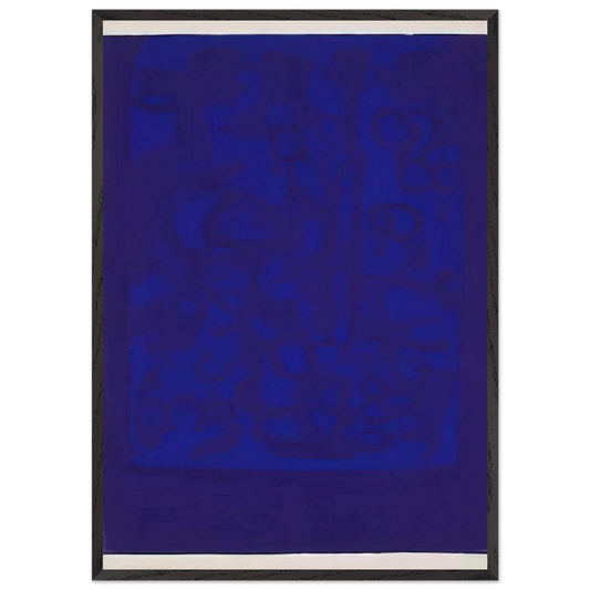 Blue Viola - 1962 - Carla Accardi 70x100 cm / 28x40 inches Framed Art Print – Black Wooden Frame