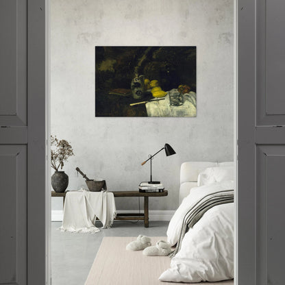 LEMONS AND BOTTLE OF DUTCH GIN 1896 - Henri Matisse Brushed Aluminum Print - 70x100 cm / 28x40 inches | Henri Matisse Aluminum Print | Henri Matisse Prints
