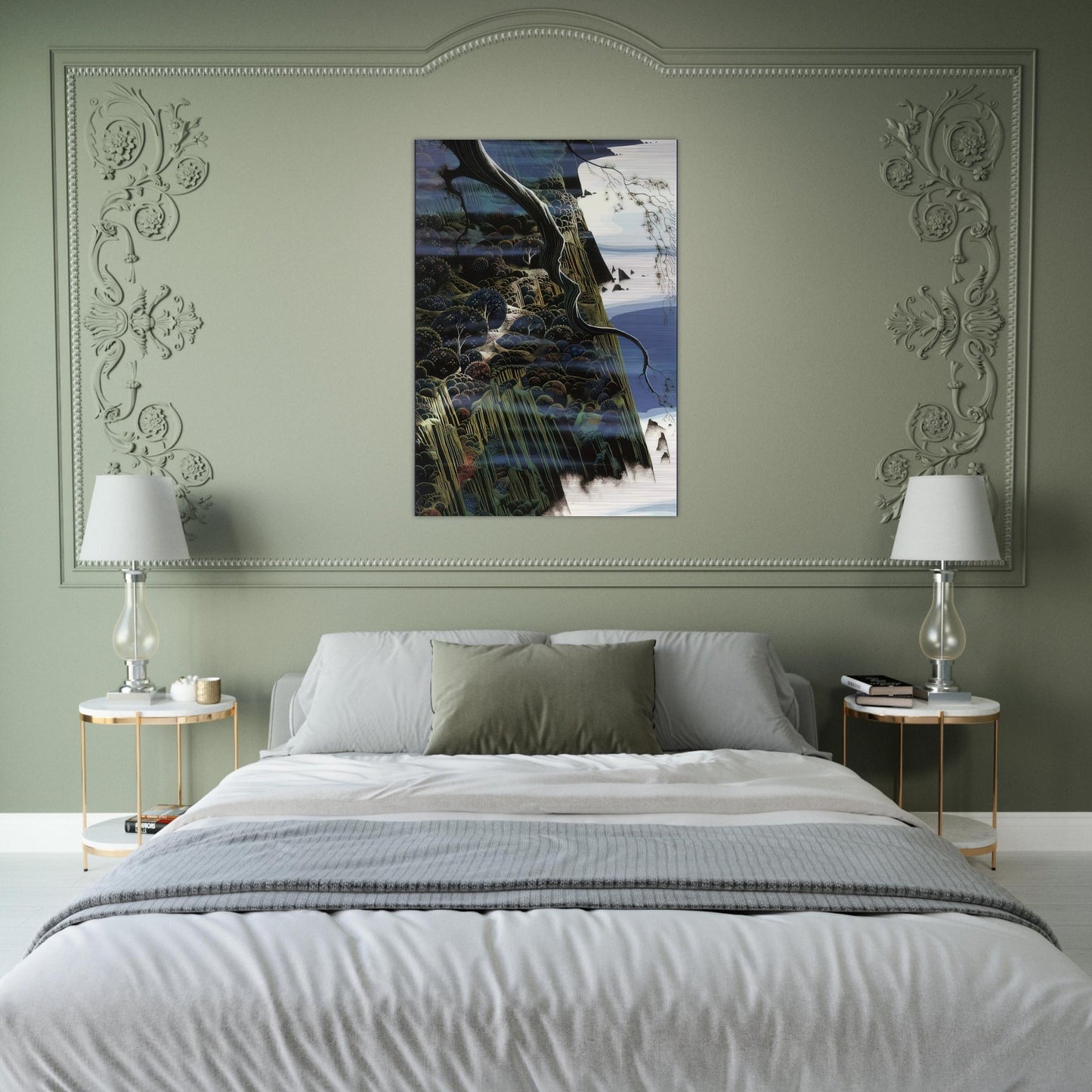 From Out of the Sea - Eyvind Earle Brushed Aluminum Print - 70x100 cm / 28x40 inches | Eyvind Earle Aluminum Print | Eyvind Earle Prints