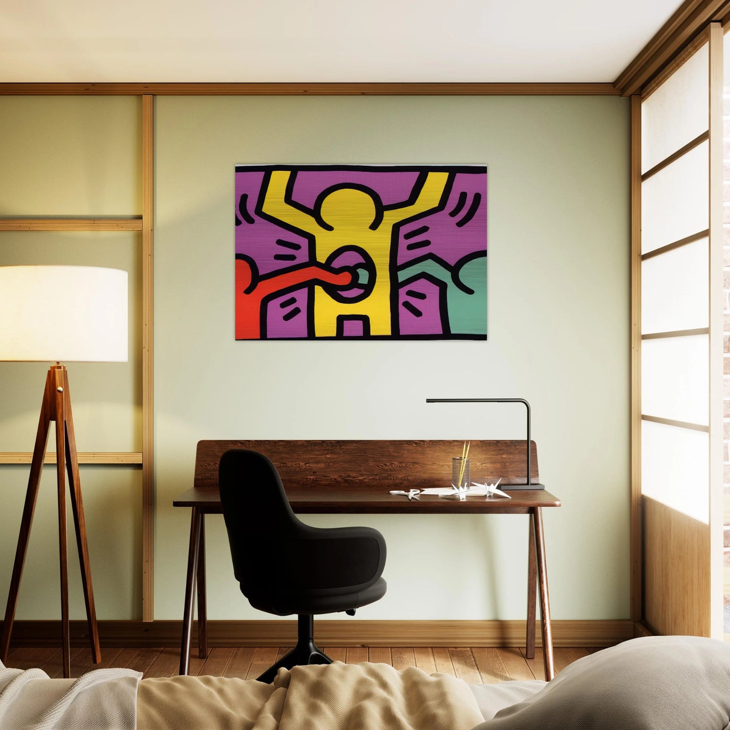 POP SHOP 1 1987 - Keith Haring Brushed Aluminum Print - 70x100 cm / 28x40 inches | Keith Haring Aluminum Print | Keith Haring Prints