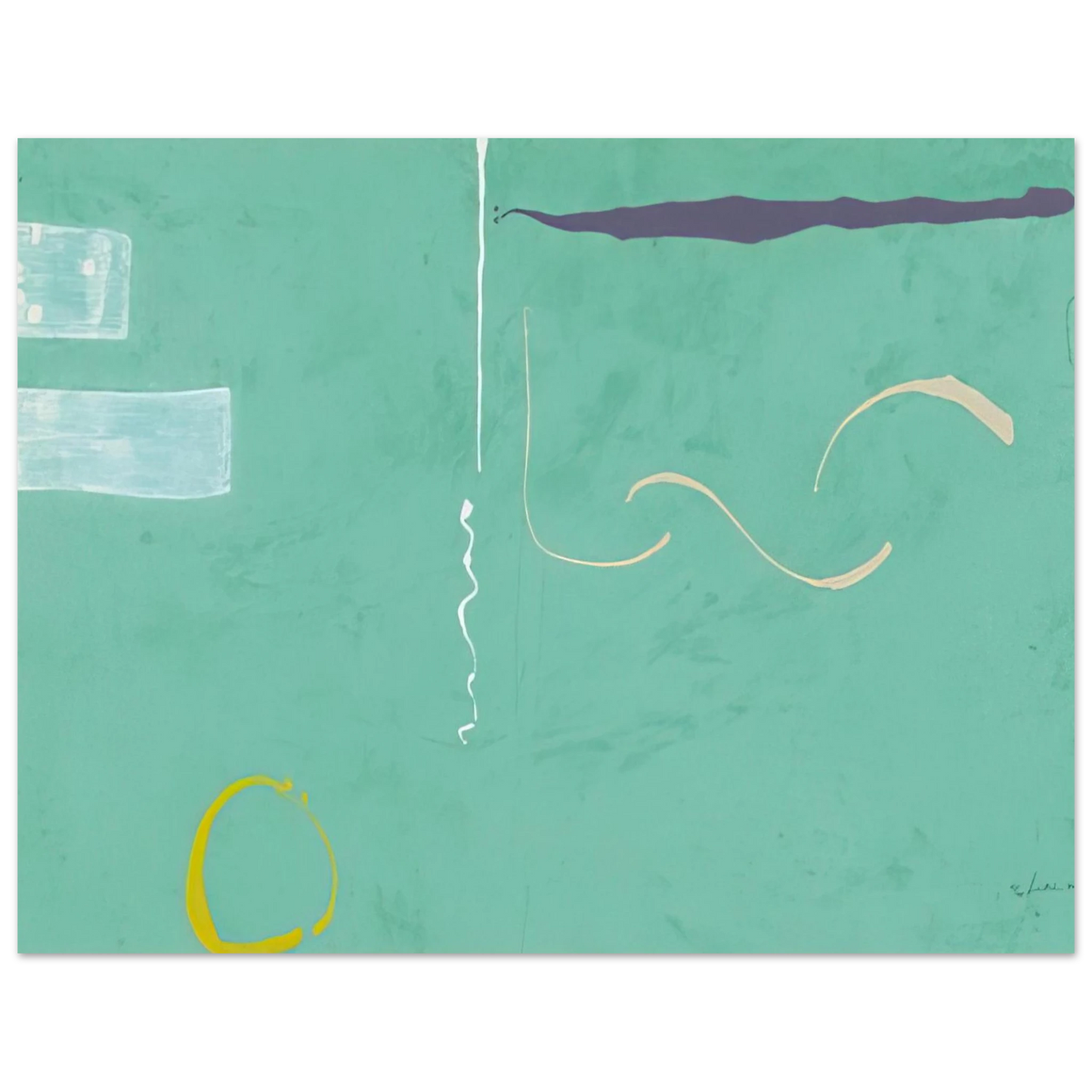 Helen Frankenthaler - Tahiti - 1989 Wall art - 13x18 cm / 5x7 inches - Premium Wooden Framed Poster With Fine Art Paper-canvas - Black frame