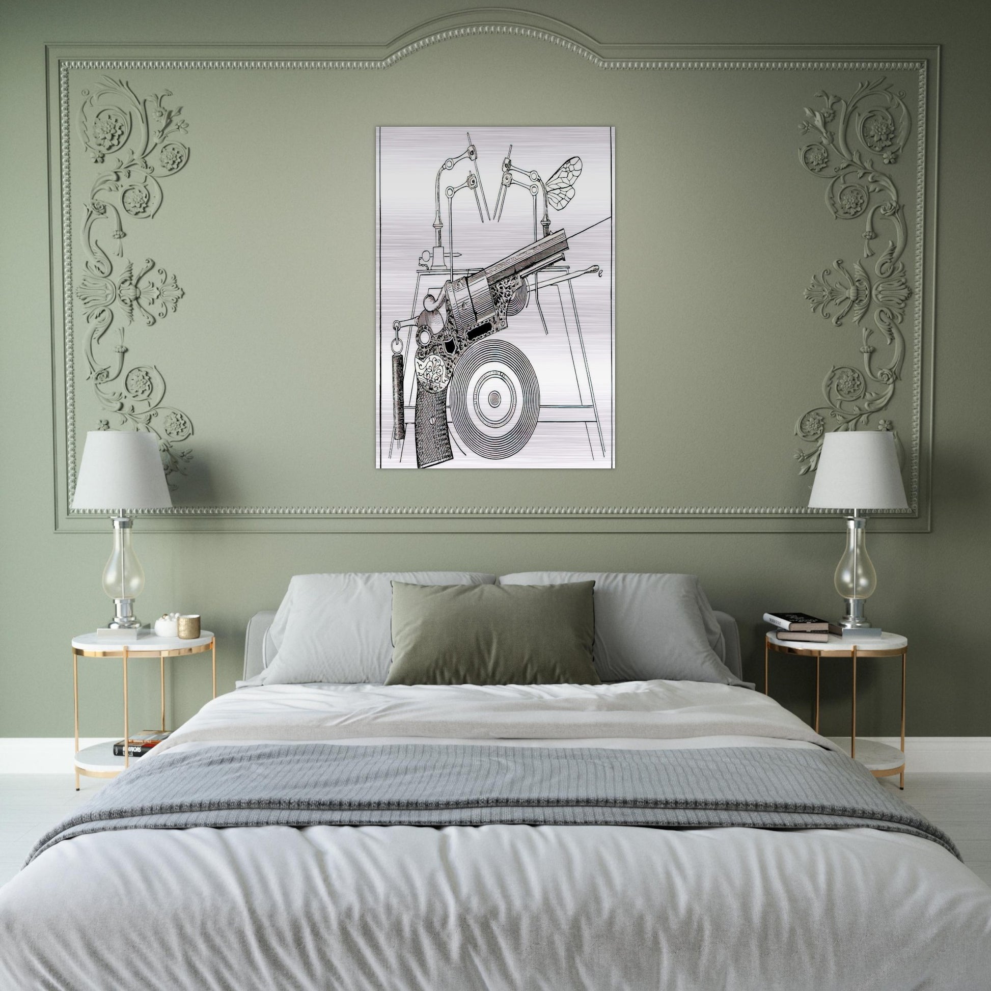 The Harmonious Fagot Illustration for The Misfortunes of the Immortals - Max Ernst Brushed Aluminum Print - 70x100 cm / 28x40 inches | Max Ernst Aluminum Print | Max Ernst Prints