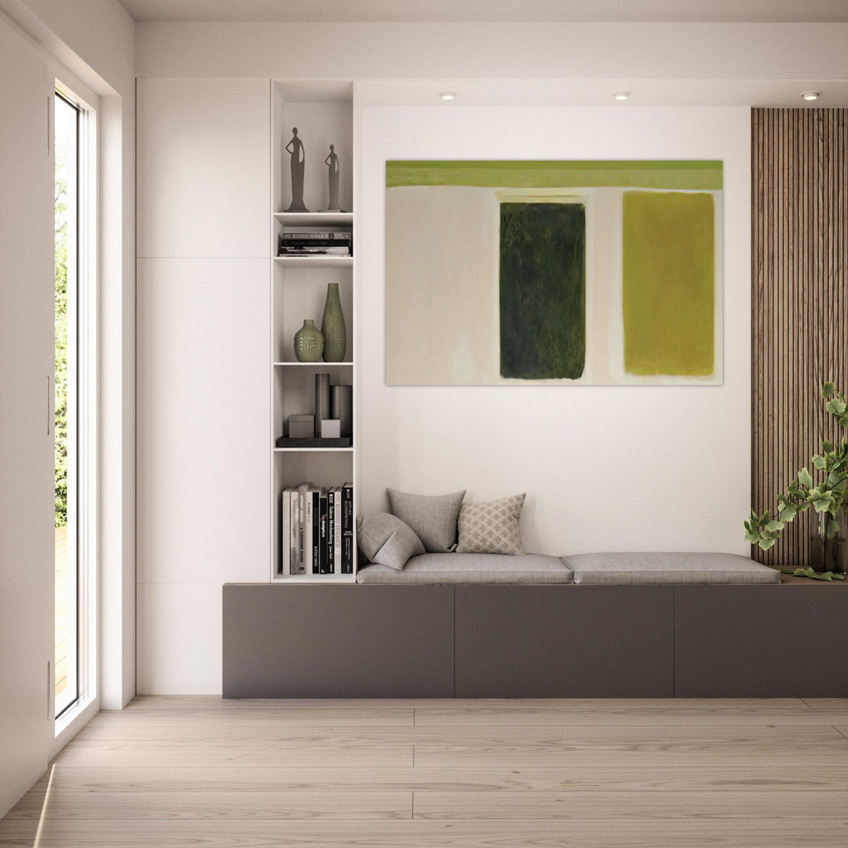 Double Green Sun-Box - 1967 - Theodoros Stamos Art Prints - 100x150 cm / 40x60″ inches | Theodoros Stamos Poster | Theodoros Stamos Prints