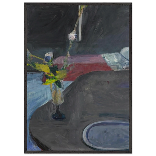 Interior with Flowers - Richard Diebenkorn 70x100 cm / 28x40 inches Framed Art Print – Black Wooden Frame