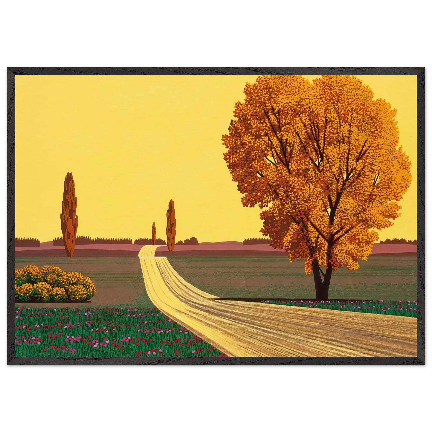 Autumn N1 - Hiroshi Nagai 70x100 cm / 28x40 inches Framed Art Print – Black Wooden Frame
