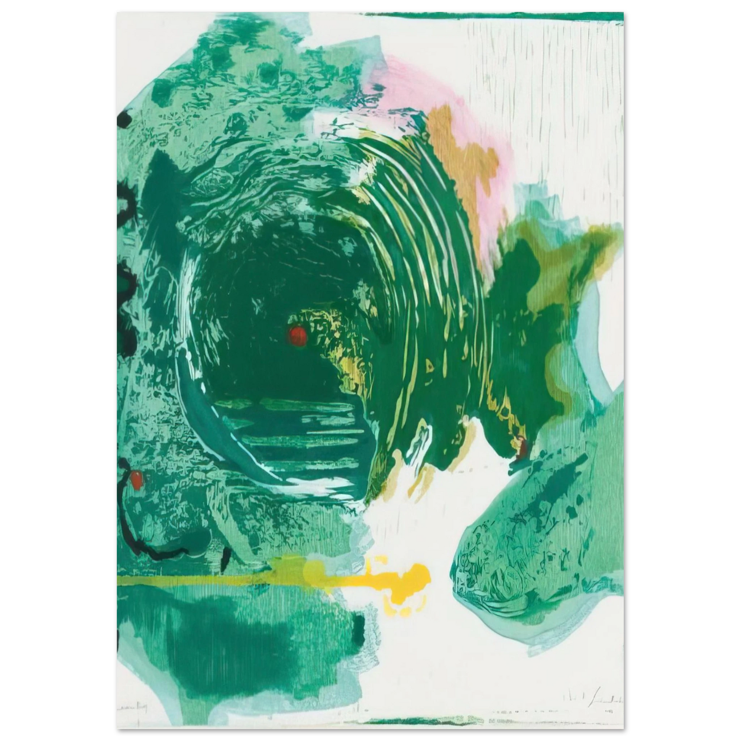 Helen Frankenthaler - Radius - 1993 Wall art - 28x43  cm / XL (11x17 inches) - Premium Wooden Framed Poster With Fine Art Paper-canvas - Black frame
