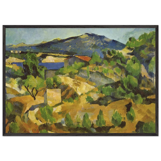 Mountains in Provence LEstaque - Paul Cezanne 70x100 cm / 28x40 inches Framed Art Print – Black Wooden Frame