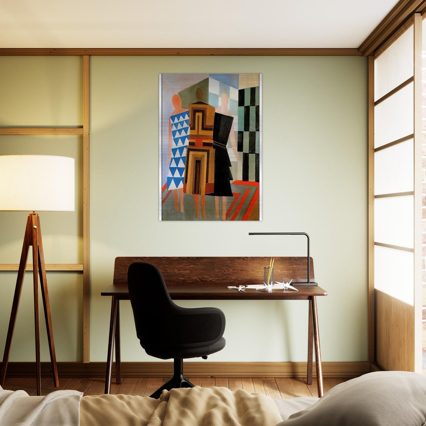 THREE WOMEN DRESSED SIMULTANEOUSLY - Sonia Delaunay Brushed Aluminum Print - 70x100 cm / 28x40 inches | Sonia Delaunay Aluminum Print | Sonia Delaunay Prints