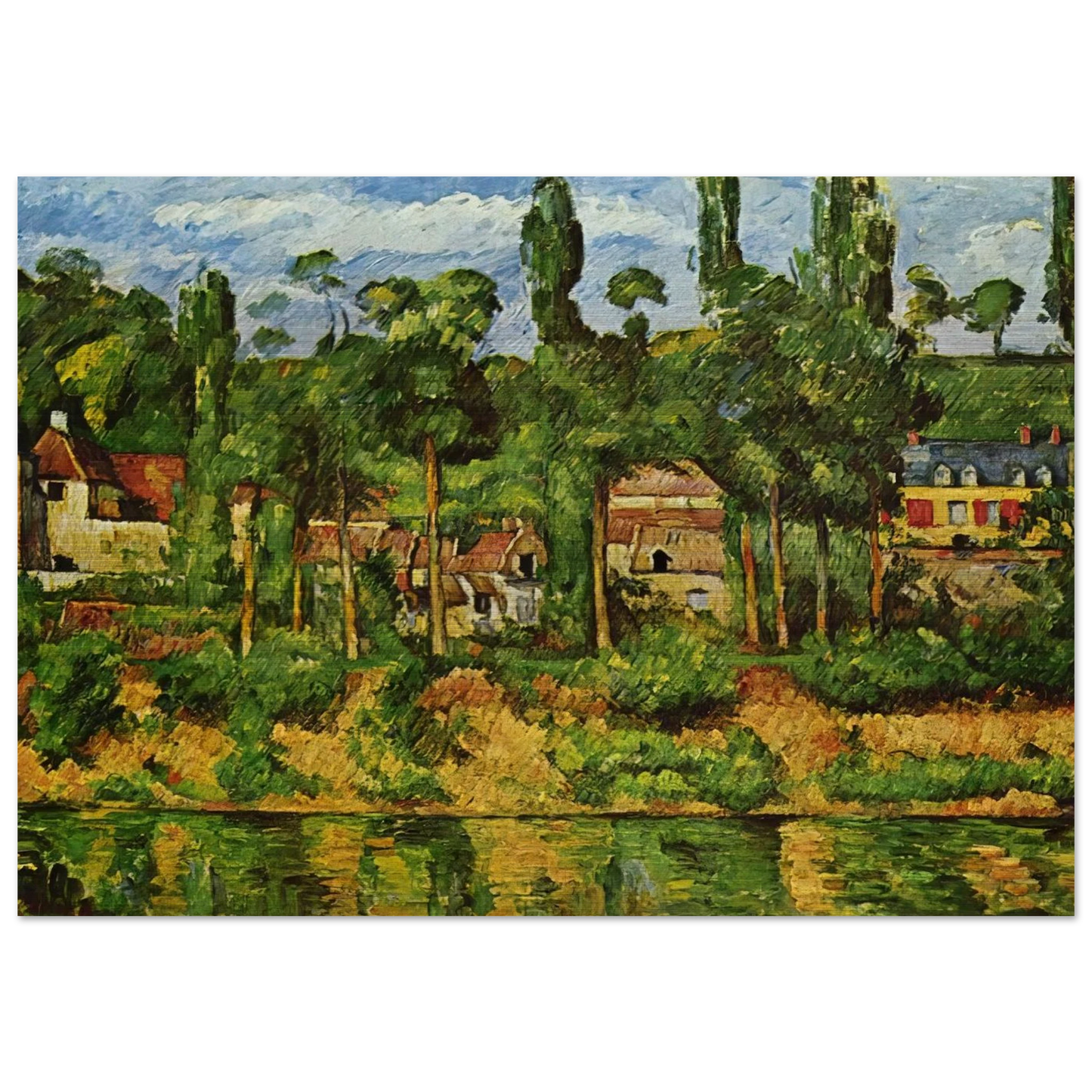The Chateau de Medan - Paul Cézanne Brushed Aluminum Print - 70x100 cm / 28x40 inches | Paul Cézanne Aluminum Print | Paul Cézanne Prints