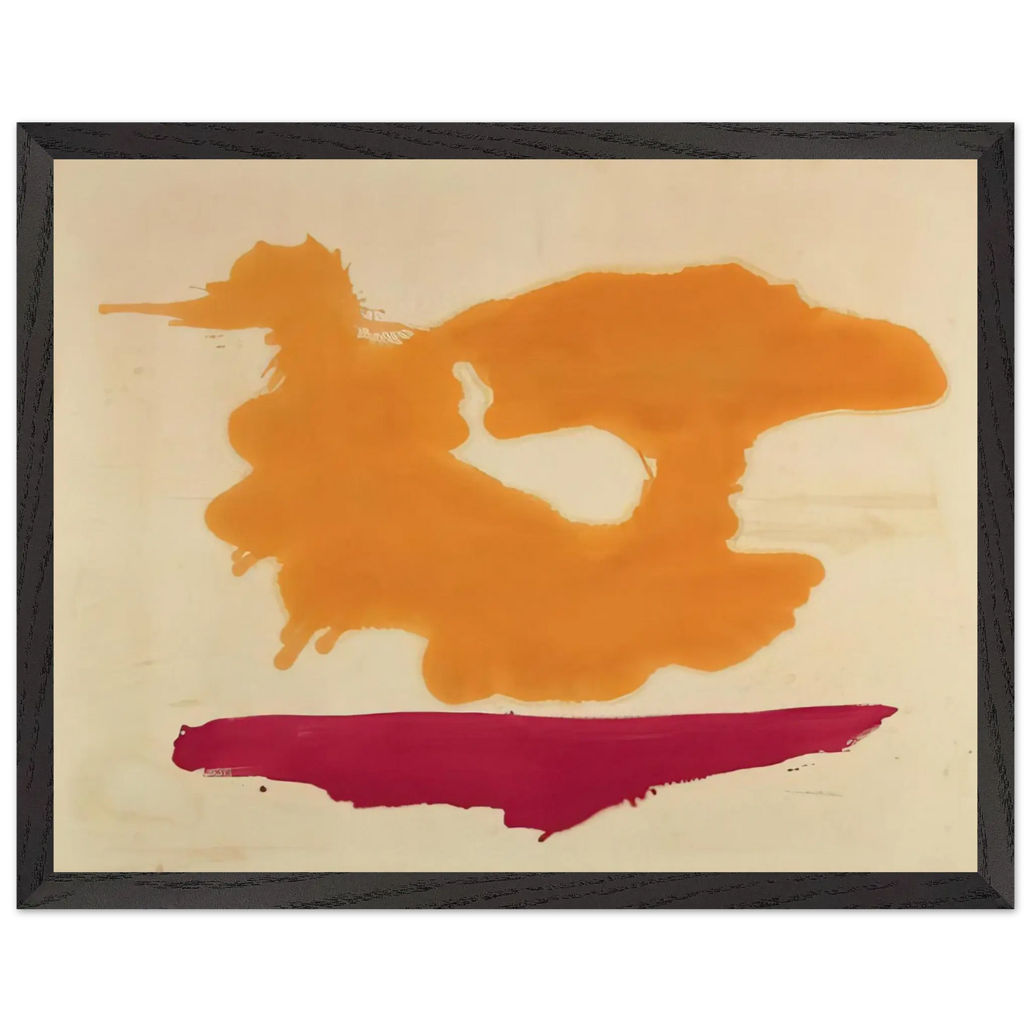 Helen Frankenthaler - Only Orange - 1963 Wall art - 21x29.7 cm / 8x12" - Premium Wooden Framed Poster With Fine Art Paper - White frame