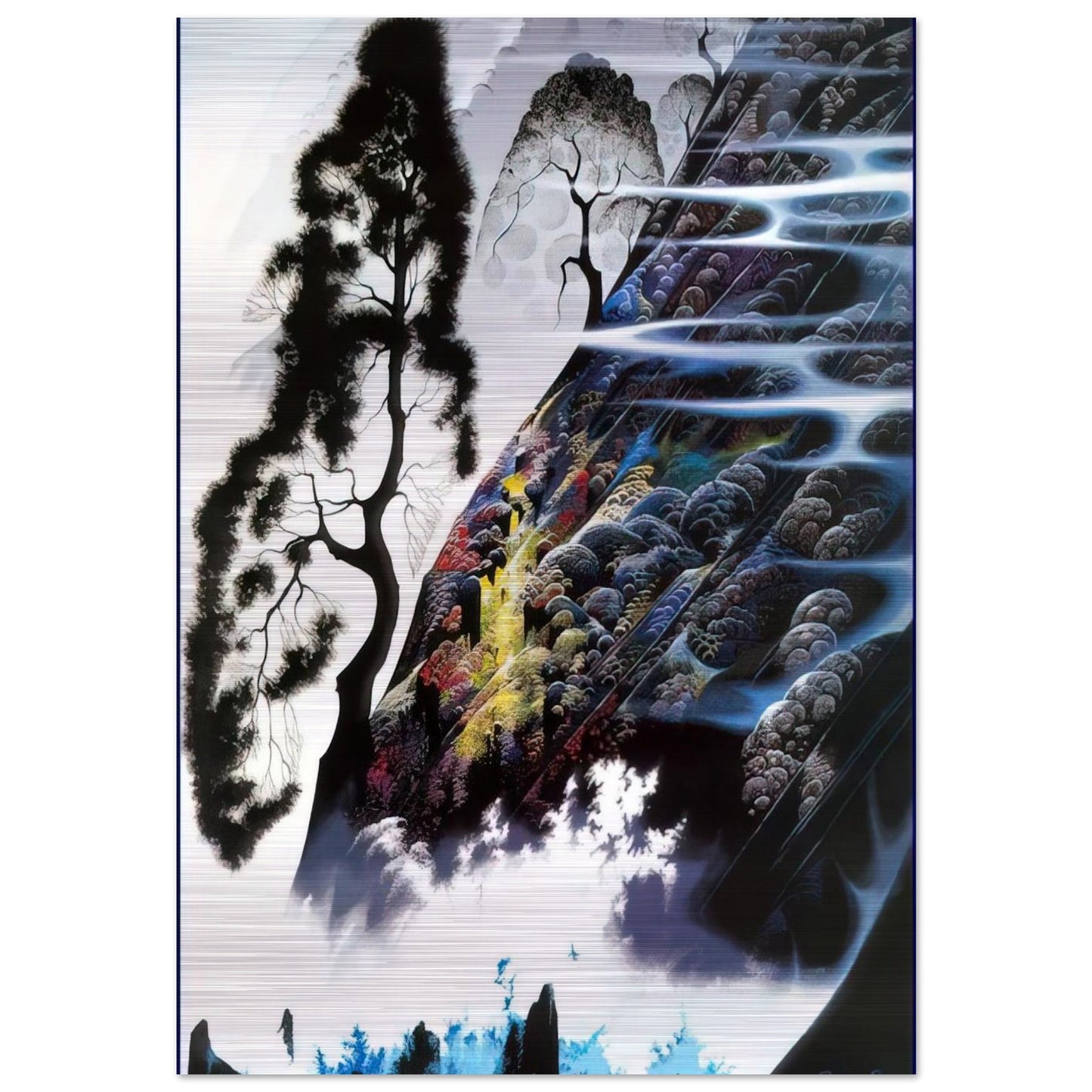 Radient Splendor - Eyvind Earle Brushed Aluminum Print - 70x100 cm / 28x40 inches | Eyvind Earle Aluminum Print | Eyvind Earle Prints