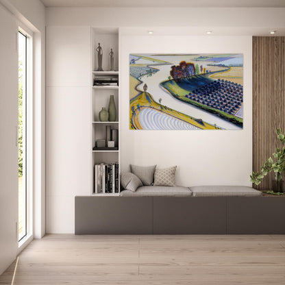 Flatland River - 1997 - Wayne Thiebaud Art Prints - 100x150 cm / 40x60″ inches | Wayne Thiebaud Poster | Wayne Thiebaud Prints