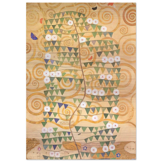 CARTOON FOR THE FRIEZE OF THE VILLA STOCLET IN BRUSSELS RIGHT PART OF THE TREE OF LIFE 1909 - Gustav Klimt Brushed Aluminum Print - 70x100 cm / 28x40 inches | Gustav Klimt Aluminum Print | Gustav Klimt Prints