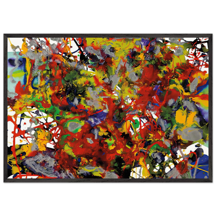 Untitled  SFP94-29  SFF 1708 e - Sam Francis 70x100 cm / 28x40 inches Framed Art Print – Black Wooden Frame