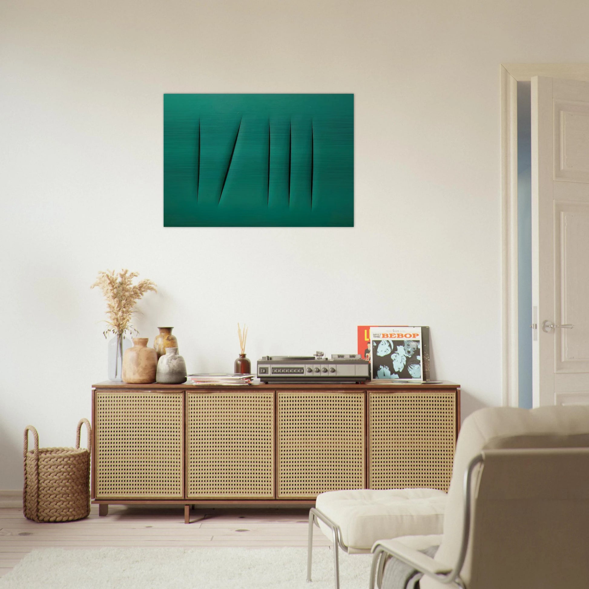 Concept Spatial - Lucio Fontana Brushed Aluminum Print - 70x100 cm / 28x40 inches | Lucio Fontana Aluminum Print | Lucio Fontana Prints