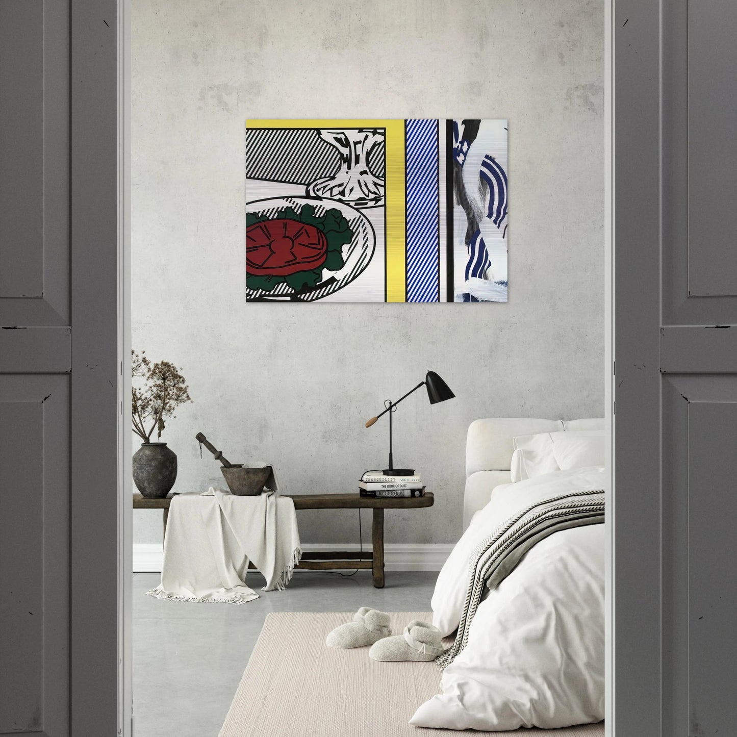 TOMATO AND ABSTRACTION 1982 - Roy Lichtenstein Brushed Aluminum Print - 70x100 cm / 28x40 inches | Roy Lichtenstein Aluminum Print | Roy Lichtenstein Prints