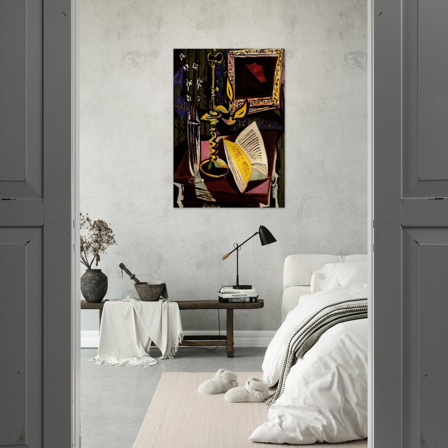 Still life with candlestick - 1937 - Pablo Picasso Brushed Aluminum Print - 70x100 cm / 28x40 inches | Pablo Picasso Aluminum Print | Pablo Picasso Prints