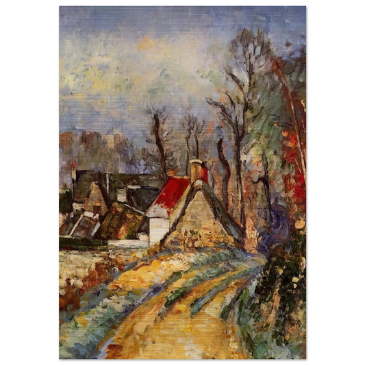 The Turn in the Road at Auvers - Paul Cézanne Brushed Aluminum Print - 70x100 cm / 28x40 inches | Paul Cézanne Aluminum Print | Paul Cézanne Prints