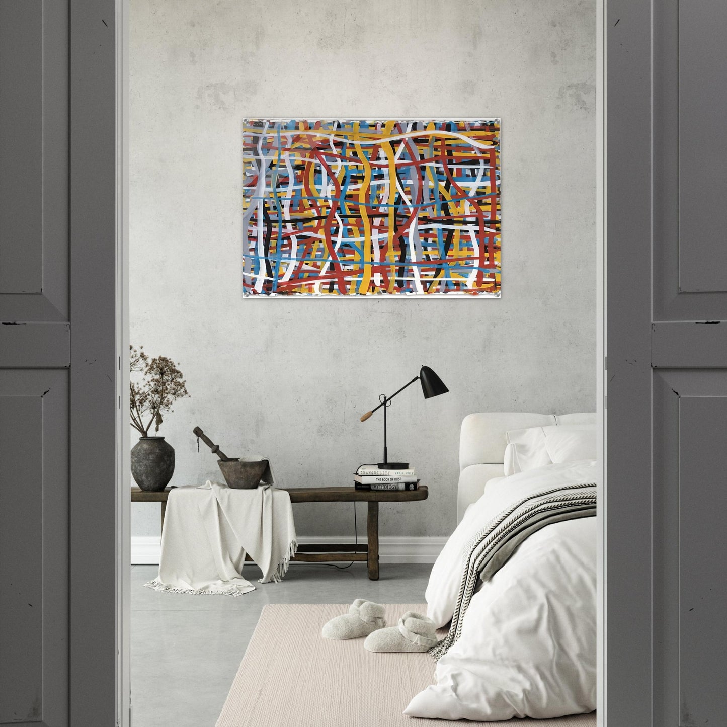 Irregular Vertical and Horizontal Bands of Color Superimposed - Sol LeWitt Acrylic Print - 70x100 cm / 28x40″ inches | Sol LeWitt Wall Art | Sol LeWitt Prints