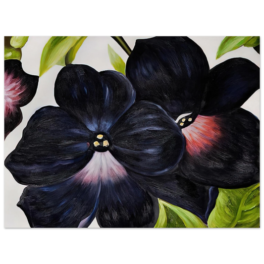 Georgia O'Keeffe - Black and Purple Petunias Fine Art Poster