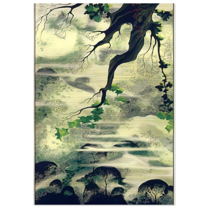 Fog Bound - Eyvind Earle Brushed Aluminum Print - 70x100 cm / 28x40 inches | Eyvind Earle Aluminum Print | Eyvind Earle Prints