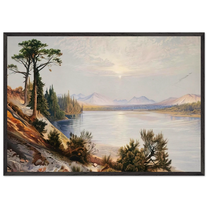 Head of Yellowstone River - Thomas Moran 70x100 cm / 28x40 inches Framed Art Print – Black Wooden Frame