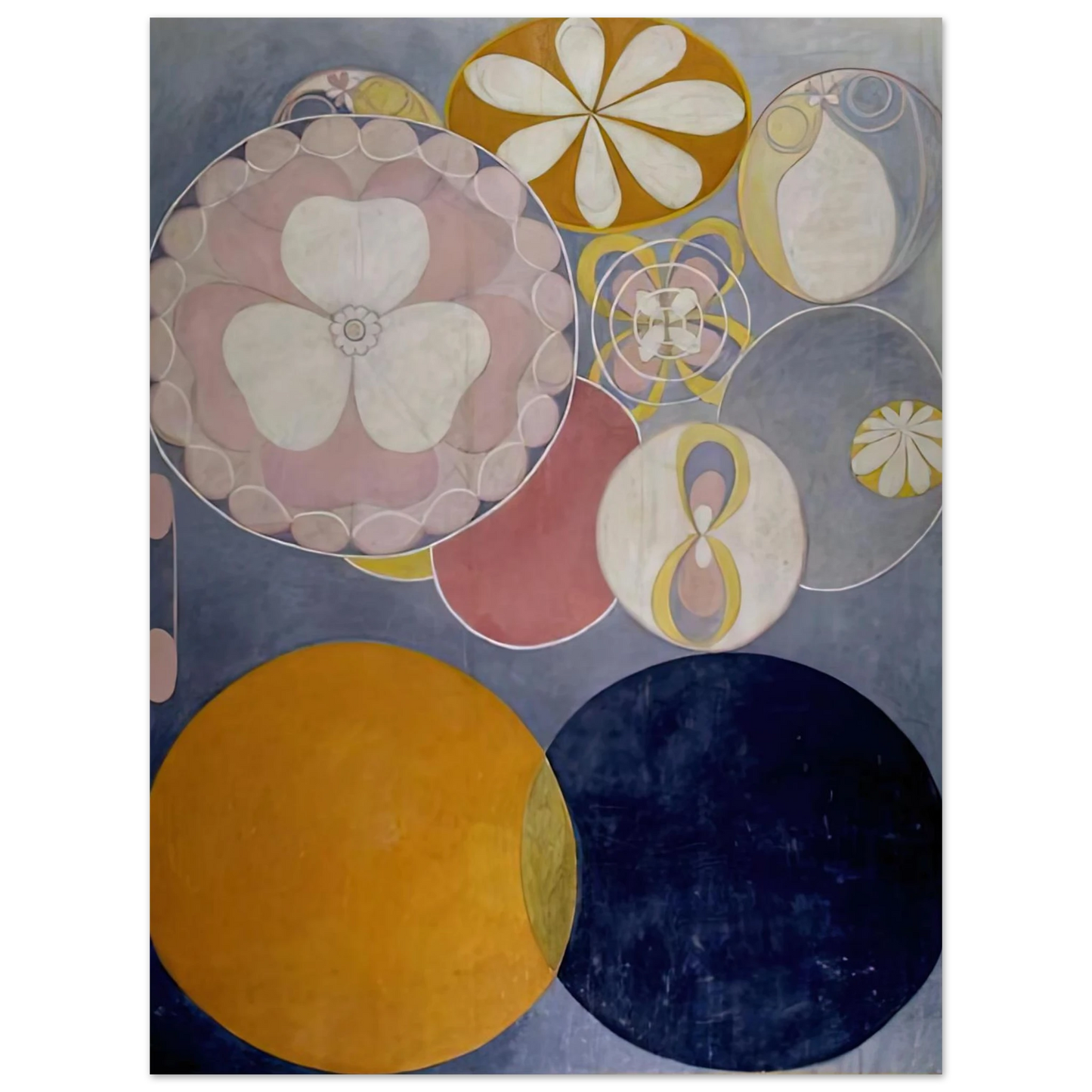 Hilma af Klint - DE TIO ST RSTA N 2 BARNAALDERN 1907 Wall art - A2 (42 x 59.4  cm) - Premium Wooden Framed Poster With Fine Art Paper-canvas - Wood frame