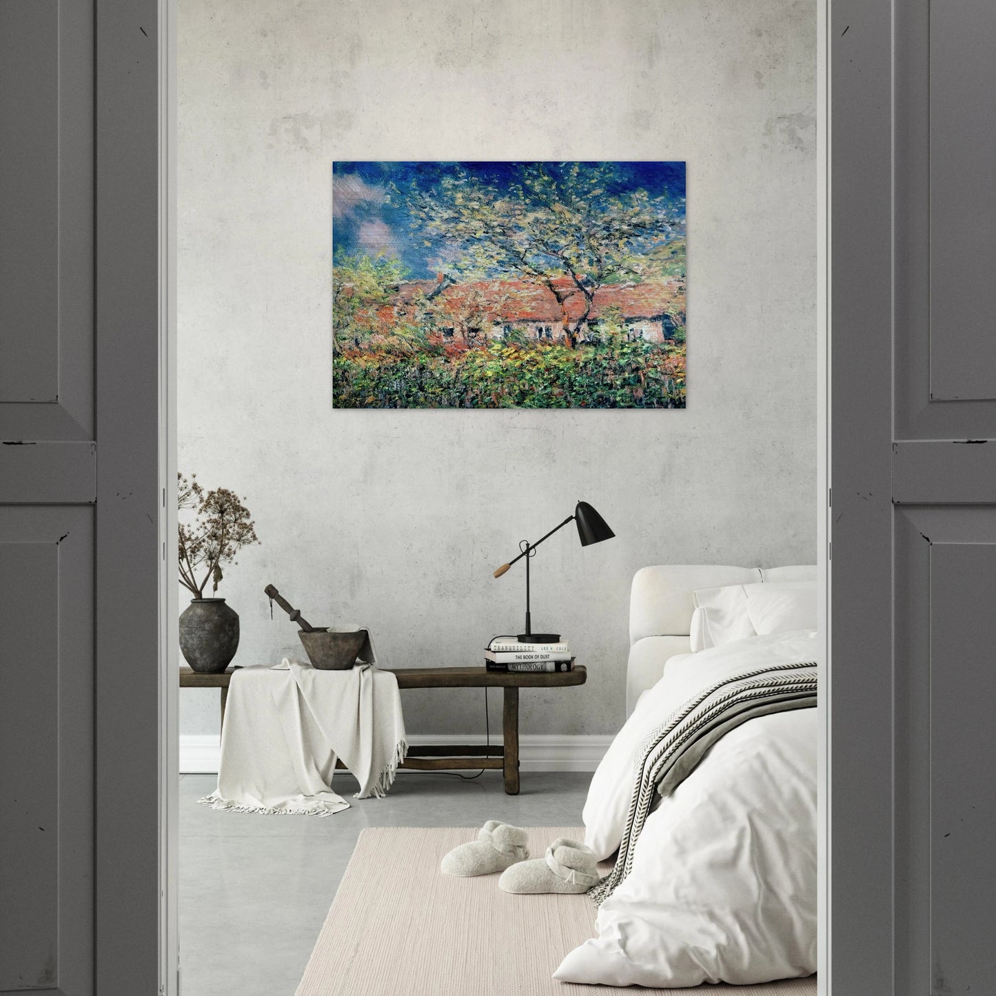Springtime at Giverny - claude monet Brushed Aluminum Print - 70x100 cm / 28x40 inches | claude monet Aluminum Print | claude monet Prints