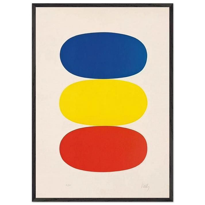 Blue and Yellow and Red-Orange - Ellsworth Kelly 70x100 cm / 28x40 inches Framed Art Print – Black Wooden Frame
