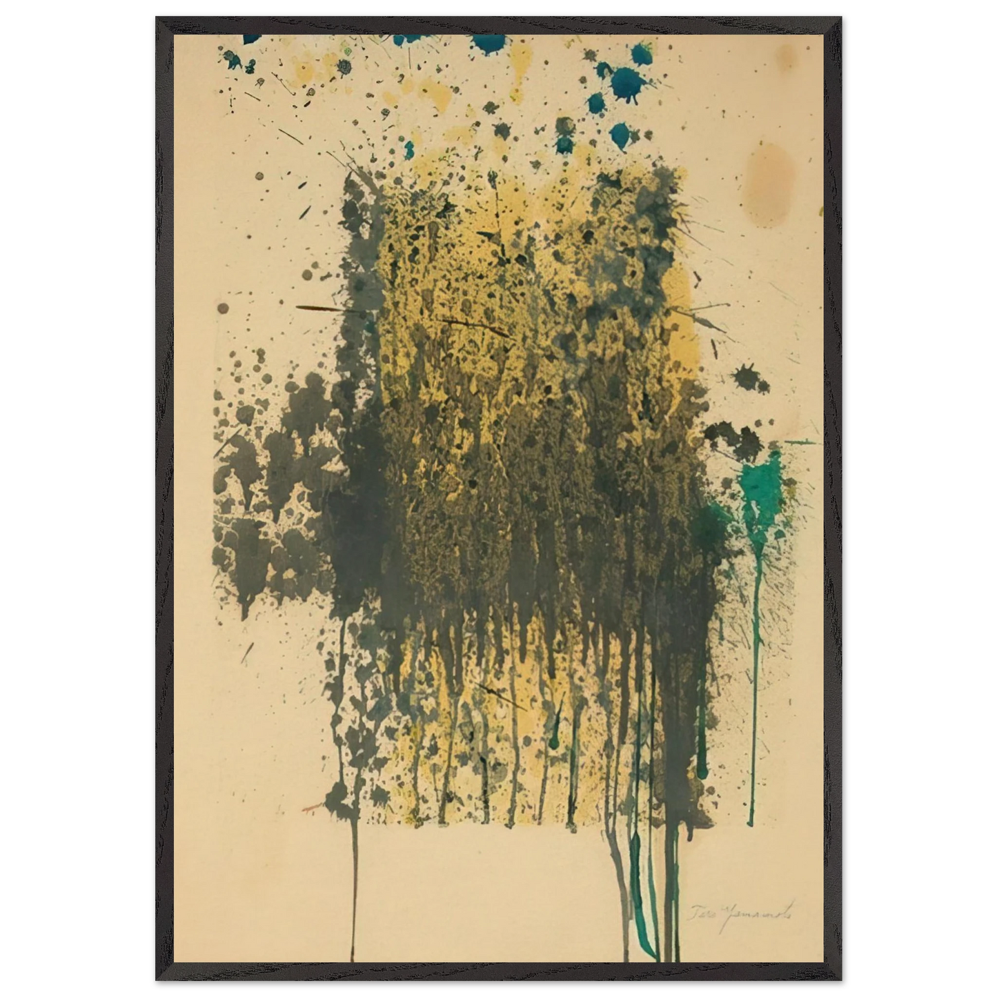 UNTITLED ABSTRACT N1 - Taro Yamamoto 70x100 cm / 28x40 inches Framed Art Print – Black Wooden Frame