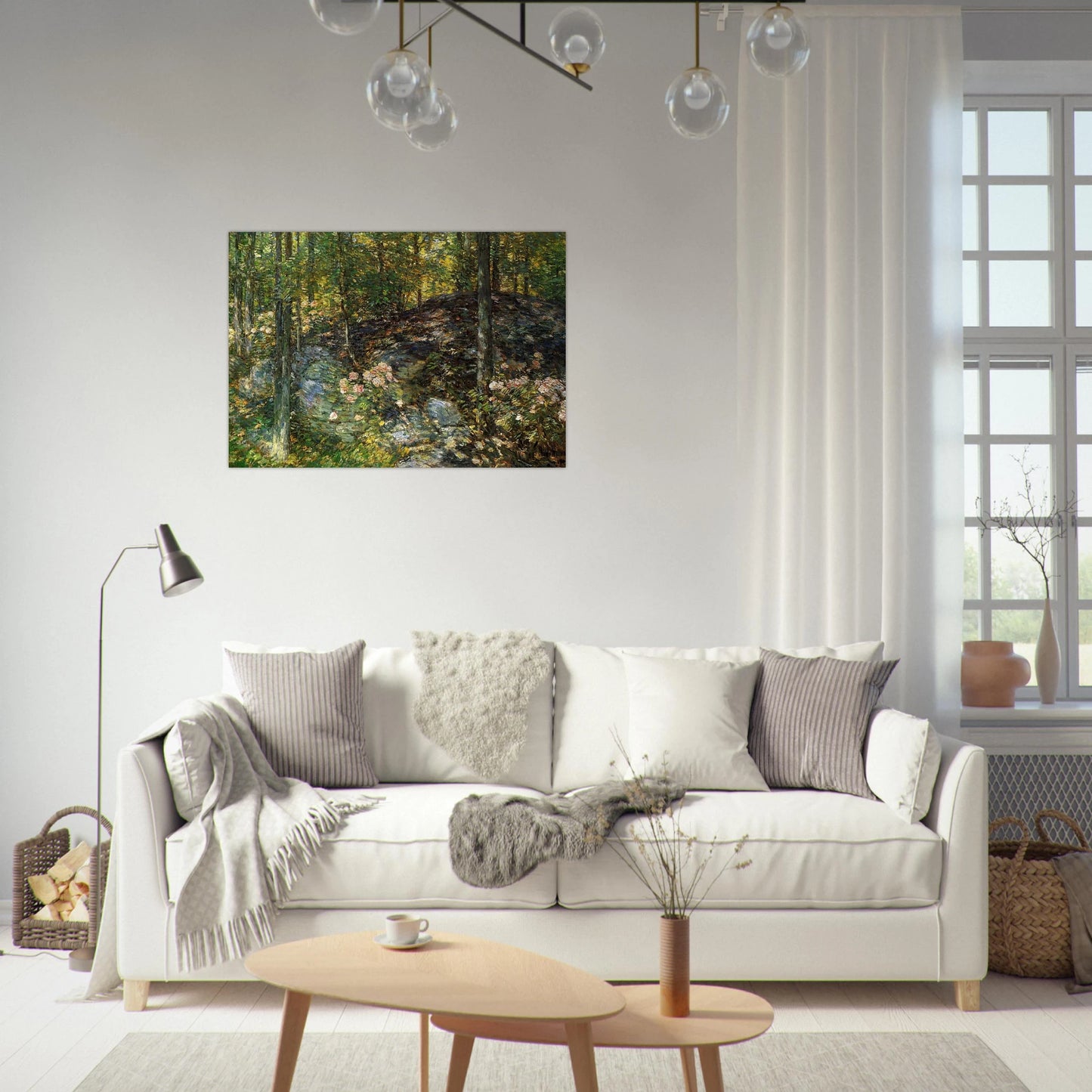 Laurel on the Ledges - Childe Hassam Brushed Aluminum Print - 70x100 cm / 28x40 inches | Childe Hassam Aluminum Print | Childe Hassam Prints