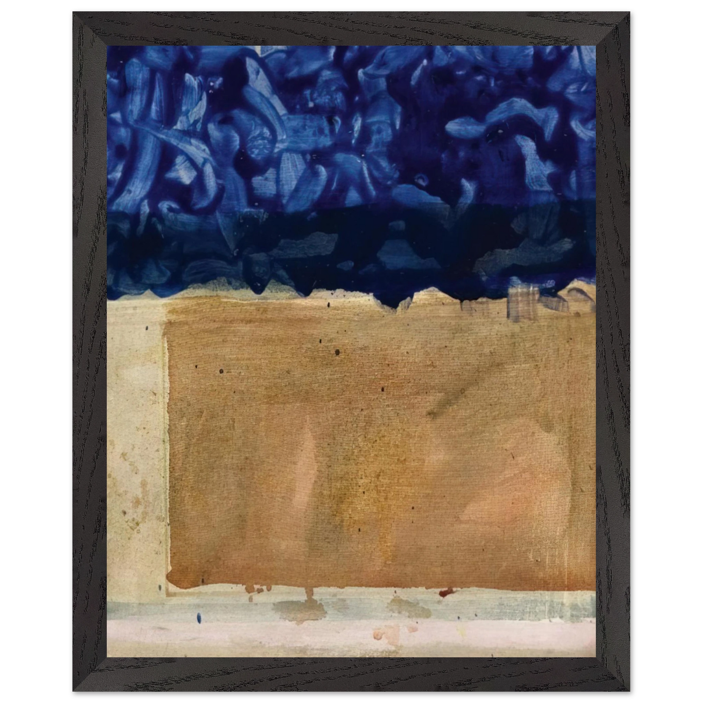 Helen Frankenthaler - Shoreline - 1952 Wall art - 40x40 cm / 16x16 inches - Premium Wooden Framed Poster With Fine Art Paper-canvas - White frame