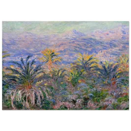Palm Trees at Bordighera - claude monet Brushed Aluminum Print - 70x100 cm / 28x40 inches | claude monet Aluminum Print | claude monet Prints