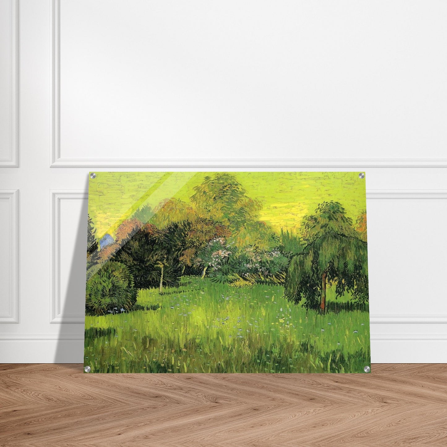 Public Park with Weeping Willow The Poet s Garden I - Vincent van Gogh Acrylic Print - 70x100 cm / 28x40″ inches