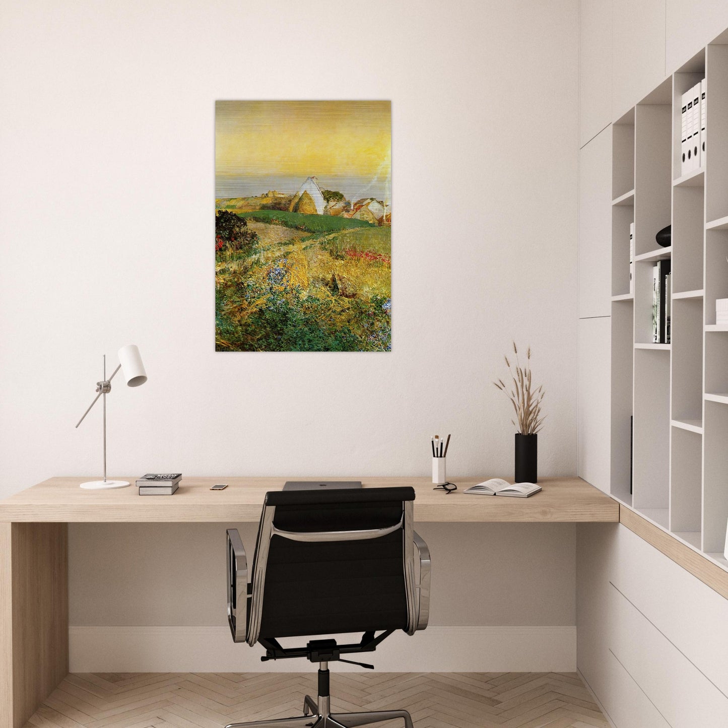 Villers-le-Bel aka The Enchanted Hour - Childe Hassam Brushed Aluminum Print - 70x100 cm / 28x40 inches | Childe Hassam Aluminum Print | Childe Hassam Prints
