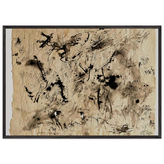 UNTITLED 1951 1 - Jackson Pollock 70x100 cm / 28x40 inches Framed Art Print – Black Wooden Frame